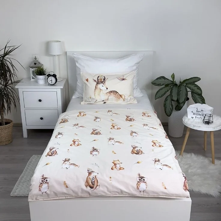 Animals Woodland Kinderbettwäsche – Bettbezug 100x135 cm & Kissenbezug 40x60 cm – Bild 3