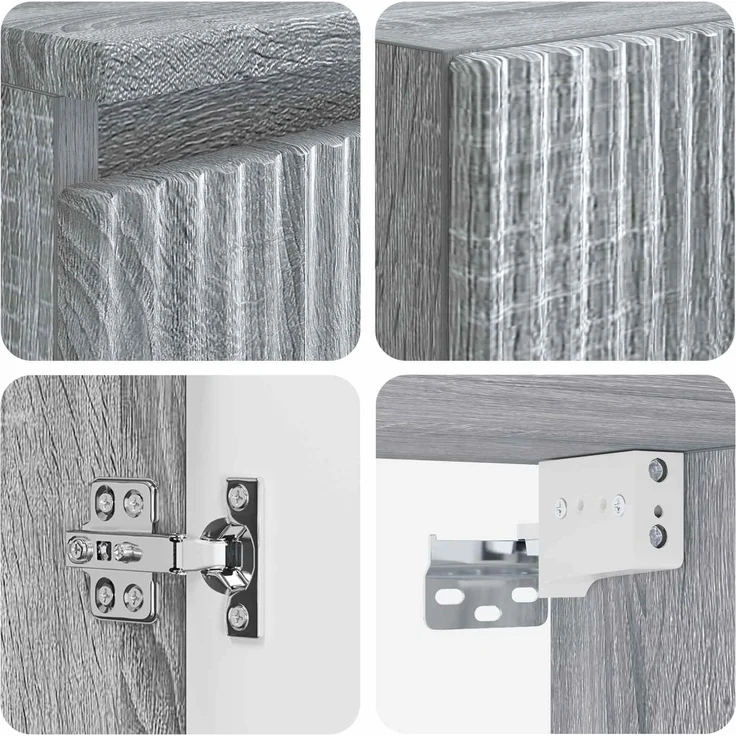 vidaXL Badezimmerschrank-Set 2 stk. Grau Sonoma 33 x 34,5 x 100 cm 3406119 – Bild 6