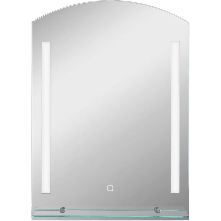 Badspiegel 50 x 12 x 70 cm mit LED in 3 Lichtfarben, Glasablage, Silber – Bild 2