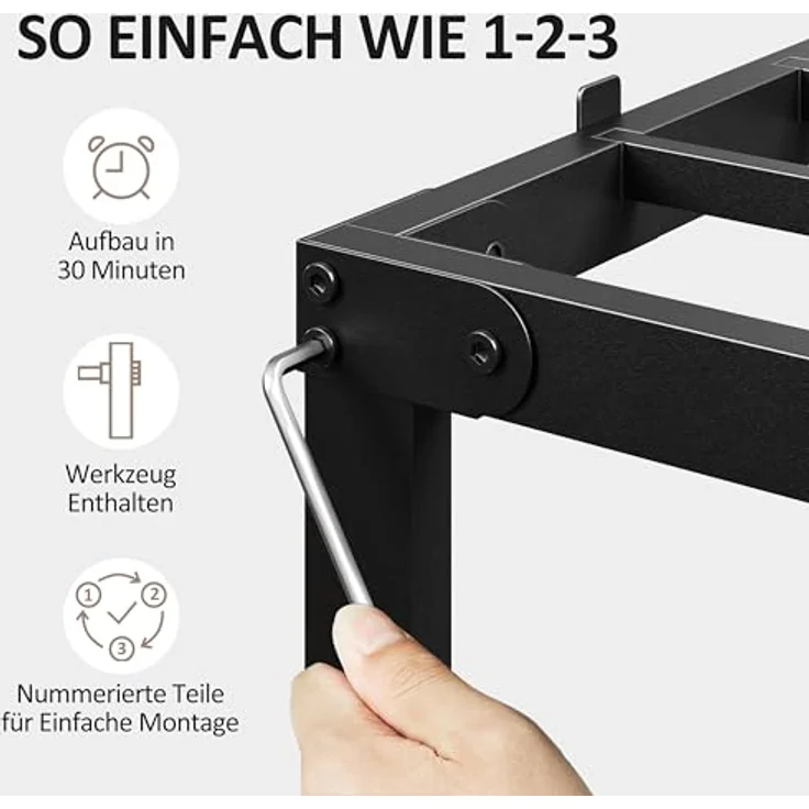 Yaheetech Bettrahmen 36cm H Metallbett mit Lattenrost, Bettgestell aus Metall, Modern Doppelbett Einzelbett Leichte Montage, Schwarz 160x200 cm – Bild 9