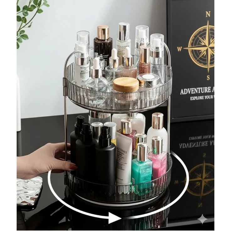 Cheffinger Make-Up Organizer Drehbarer Kosmetik-Organizer - Schminktisch Organizer, 1-tlg, für Make-up & Pflege, 360°-drehbar – Bild 2
