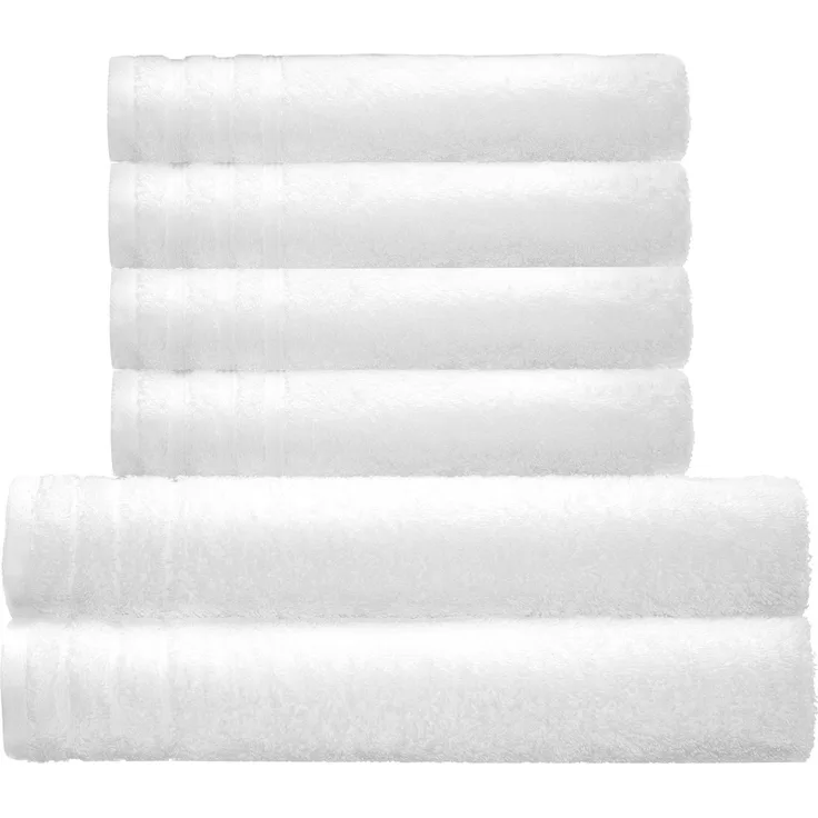 Kleine Wolke Handtuch Set Royal, 6 Stück (4 Handtücher 50/100 cm + 2 Duschtücher 70/140 cm), Frottier (Set, 6-St), Uni Farben, mit Bordüre, weich, in verschiedenen Sets erhältlich