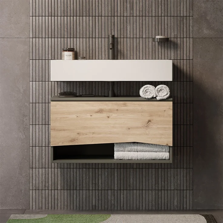 Waschbeckenunterschrank Willow Artisan 80 x 42.8 cm mit Schublade Vicco – Bild 3