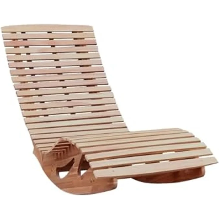 CHILLROI Gartenliege Ergonomische Schwungliege / Saunaliege aus Akazienholz, faltbar, Einzelmöbel, Biologisch geölt, ohne chemische Holzschutzmittel – Bild 3