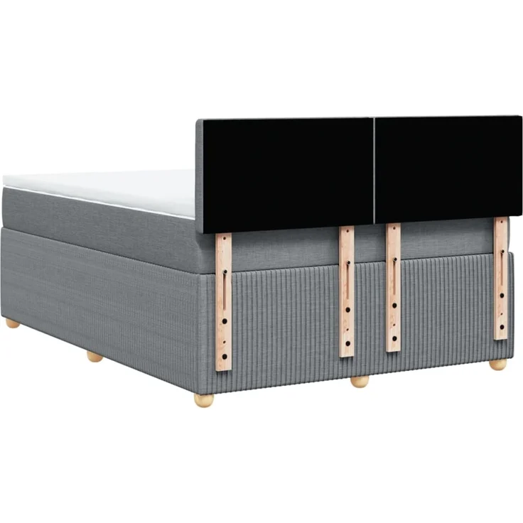 vidaXL Boxspringbett mit Matratze Hellgrau 140x200 cm Stoff 3287493 – Bild 6