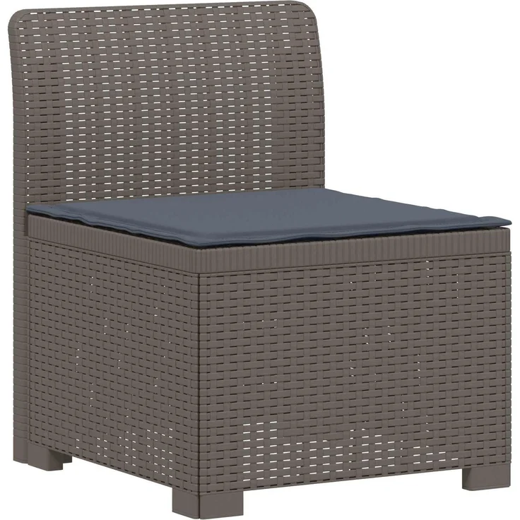 vidaXL 6-Sitzer Garten Sofa mit Kissen Rattan Look PP Hellgrau 3444121 – Bild 4