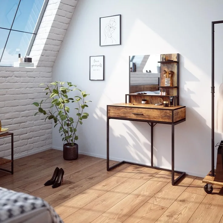 Schminktisch Fyrk Antikholz 80 cm Vicco