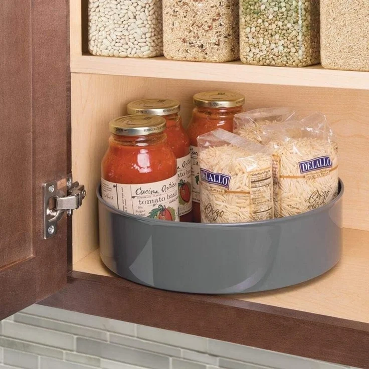 Drehteller Organizer drehbares Ordnungssystem Gewürzregal mDesign dunkelgrau – Bild 5