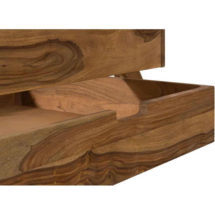 Bett mit Schublade Sheesham 180x200x80 natur sandgestrahlt lackiert MALMÖ 2 #235 – Bild 4