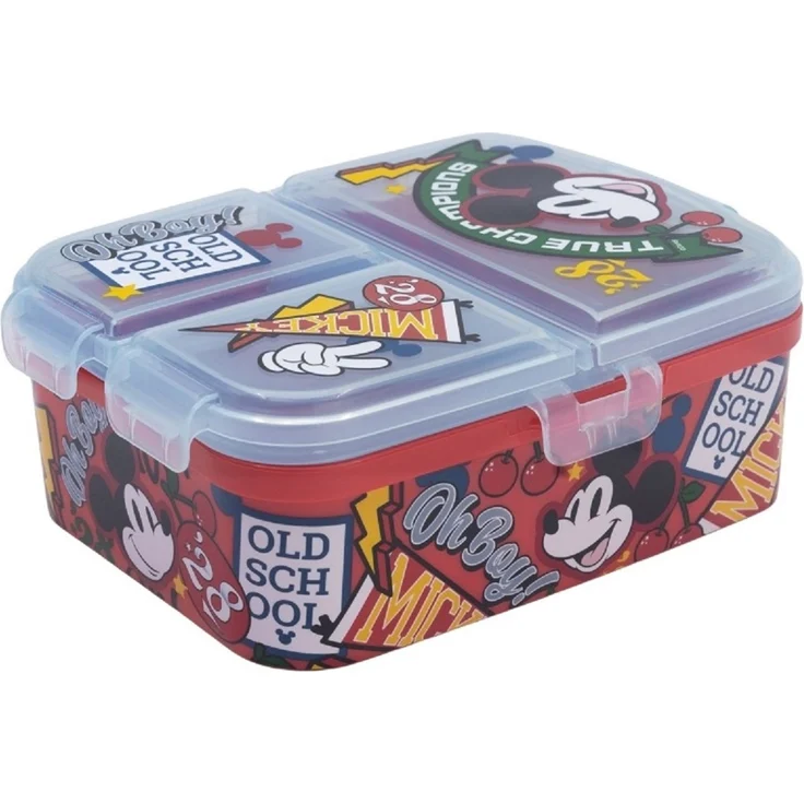 Disney Mickey Mouse Kinder Brotdose XL – Lunchbox mit 3 Fächern & tollem Design – Bild 3