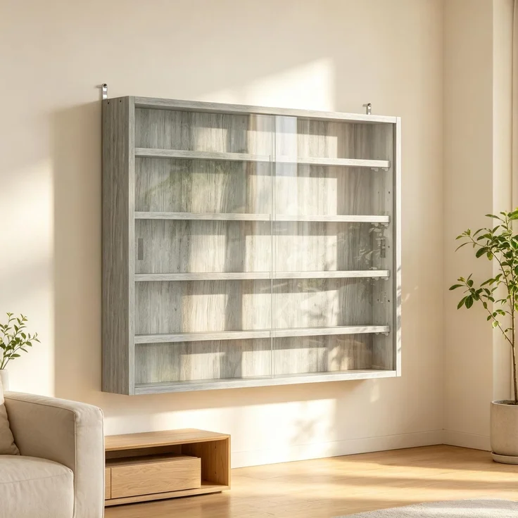 Ausstellungsschrank,Moderner Glasvitrine Schrank,Wandmontierter Vitrinenschrank,Ideal zur Präsentation von Sammlerstücken und Dekorationsobjekten(nur mit Wandmontierter Vitrinenschrank)--Herde--80x9.5x60cm--YOUDENOVA – Bild 7
