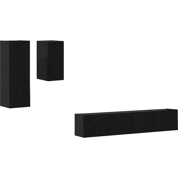 vidaXL Wand-TV-Schrank 3 pcs Schwarz Eichen-Optik Holzwerkstoff 3393478 – Bild 1