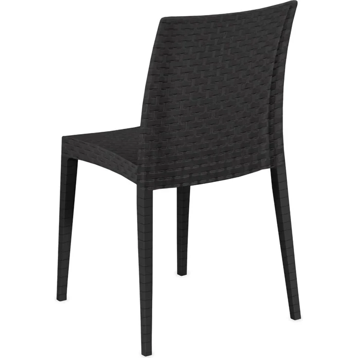 Dmora - Set mit 4 Gartenstühle Palizzolo, Platzsparende Outdoor-Stühle, Stapelbar, Ideal für Garten und Terrasse, Made in Italy, 42x48 h81 cm, Anthrazit – Bild 4