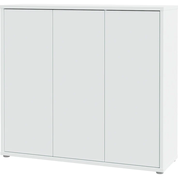 Forte ALICE SPRINGS Schuhschrank 100 110, moderner Flurschrank mit 3 Türen und 8 Einlegeböden, Holzwerkstoff, Secret Grey, 109,2 cm breit x 99,1 cm hoch x 34,9 cm tief – Bild 8
