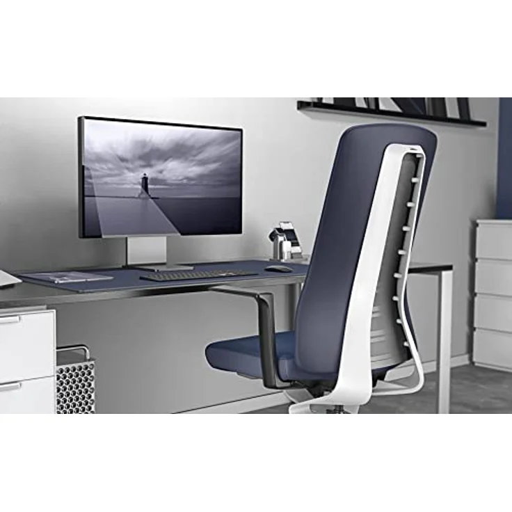 Interstuhl Pure Fashion Edition – Der Bürostuhl passt Sich an Gewicht und Bewegung des Nutzers an – ausgestattet mit der nachgewiesen ergonomischen Smart-Spring Technologie (Blau/Blau) – Bild 3