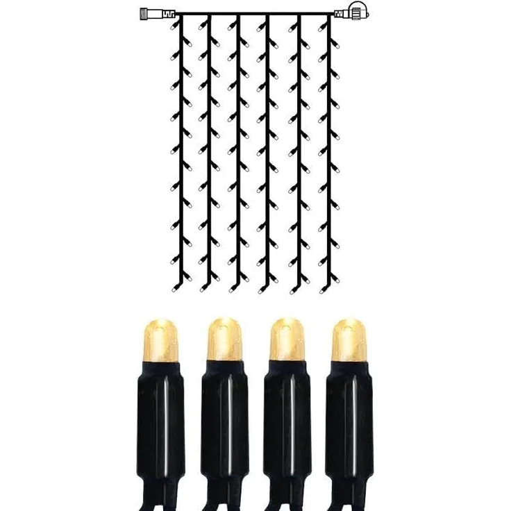 System LED "LED Eisregen-Lichterkette 1x2m" 102 LED´s, warmweiß, IP44