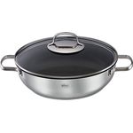 RÖSLE ELEGANCE Servierpfanne, Hochwertige Universalpfanne mit Antihaftversieglung ProPlex, 28 x 28 x 20 cm, Edelstahl 18/10, induktionsgeeignet, spülmaschinengeeignet