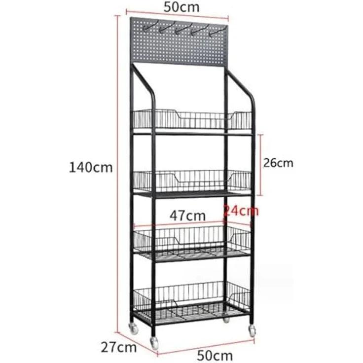 BAYLI Mehrzweckregal Ladenregale Einzelhandel - 140x50x27 cm Supermarktregale - Verkaufsreg – Bild 3