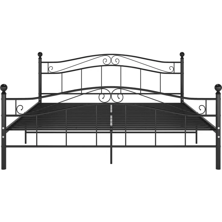 vidaXL Metallbett, 160x200 cm, Schwarz