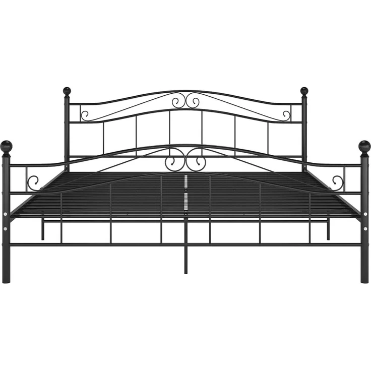 vidaXL Metallbett, 160x200 cm, Schwarz – Bild 1