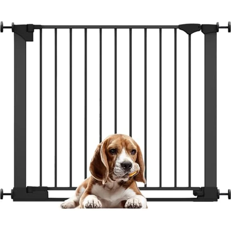 Bettacare Sicherheitsstuffen Haustiergitter, Schwarz, 89cm - 96cm, Extra Niedrige Durchgangshöhe, 74cm Extra Breite Türöffnung, Einteiliges Extra Breites Gitter für welpen und Hunde – Bild 2