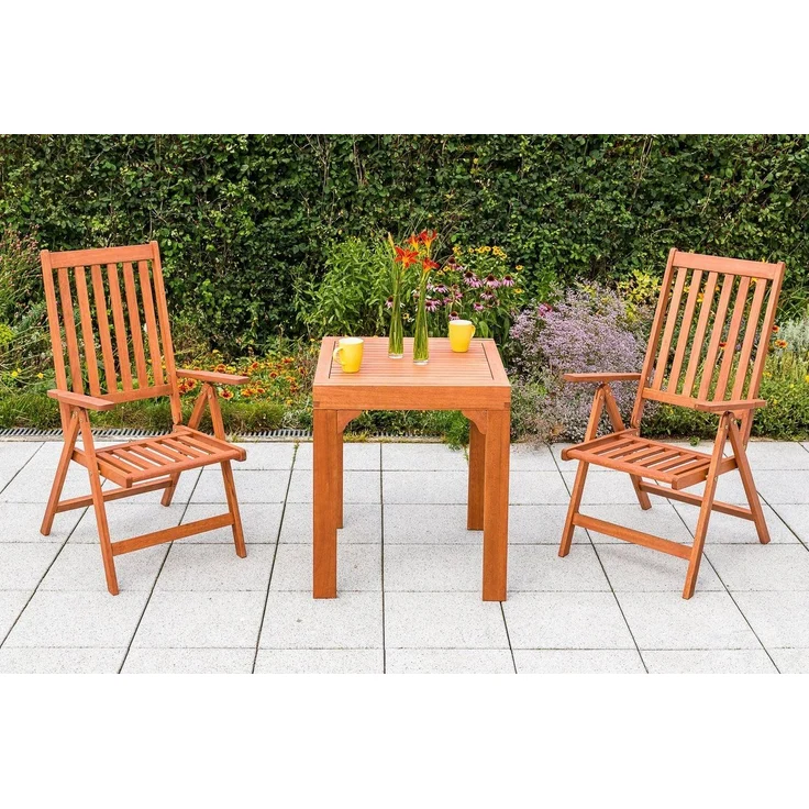 Vitoria Gartenmöbel Set 3tlg, 2 Klappsessel, Balkonausziehtisch – Bild 2