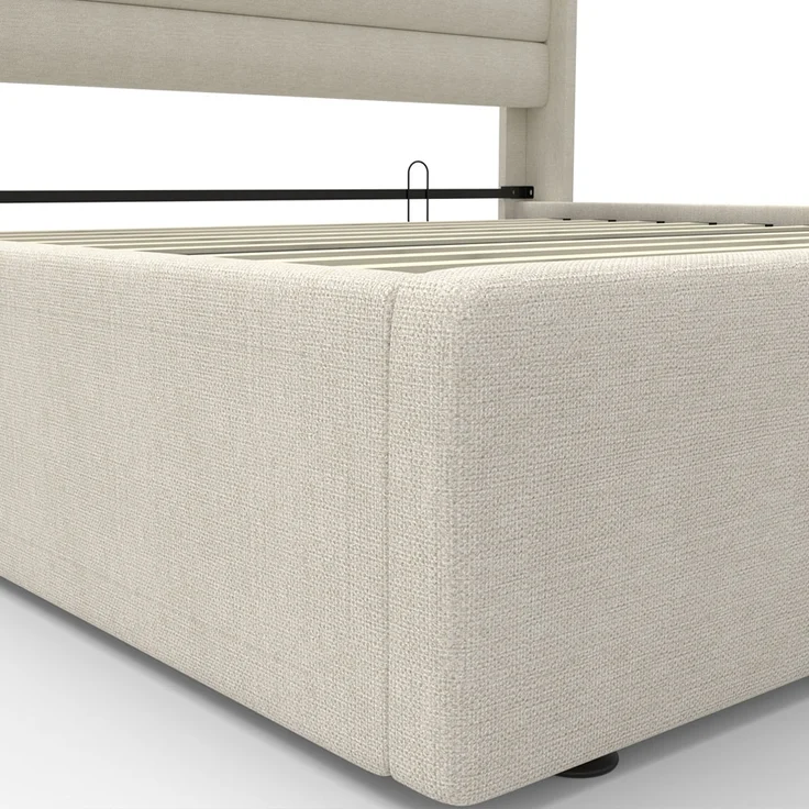 HOME DELUXE LED Bett SORINA inkl. Matratze Beige - 160 x 200 cm – Bild 5