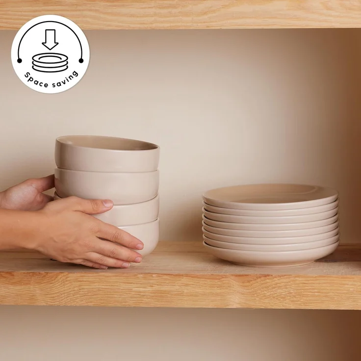 Karaca Geschirr-Set Karaca Terra Geschirrset für 8 Personen 36-tlg Tafelservice - Creme – Bild 7