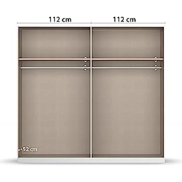 Rauch Möbel Florenz Schlafzimmer, Grau metallic, Schwarz, bestehend aus Bett mit Liegefläche 180x200 cm inklusive 2 Nachttische und Drehtürenschrank mit Spiegel BxHxT 226 x 210 x 54 cm – Bild 6