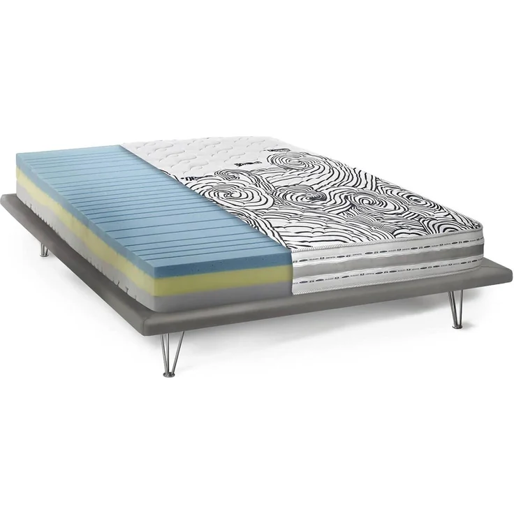 Talamo Italia - Vanda-Doppelmatratze, herausnehmbare Memory-Schaum- und Waterfoam-Matratze, 100 % Made in Italy, milbenhemmend und hypoallergen, 160 x 200 x 22 cm – Bild 3