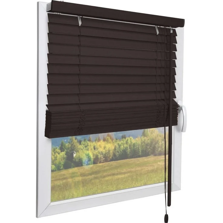 Sol Royal Jalousie Holzjalousie SolDecor JH3 Jalousie aus Holz in, 40x130cm, Dunkelbraun, Tür- und Fensterjalousie Holz Blickschutz 3,5 cm breite Lamellen – Bild 2