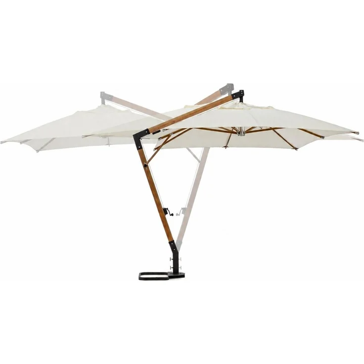 Ampelschirm Capua - Teakholz Natur, Polyester-Stoff Ecru, 3x3 m – Bild 3