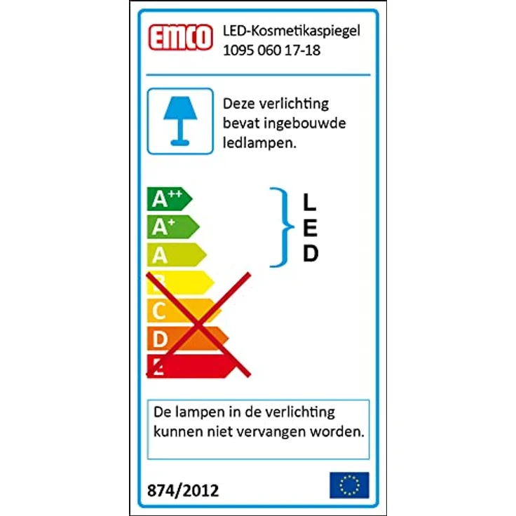 Emco Universal LED Kosmetik- und Rasierspiegel, runder Wandspiegel mit dimmbarer Beleuchtung, Vergrößerung (3-/7-fach), verchromt, Flexarm – Bild 3