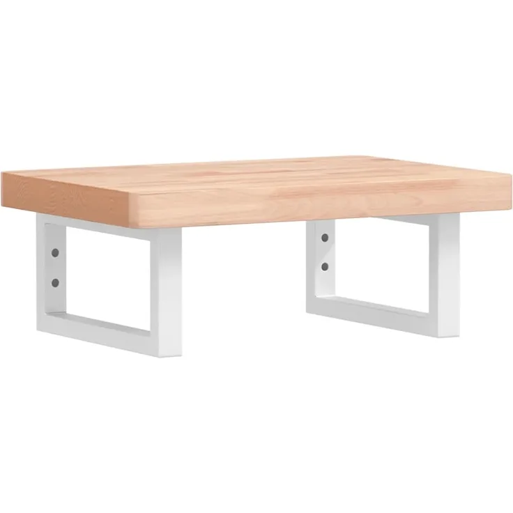 vidaXL Waschbeckenregal Wandmontage Stahl und Massivholz Buche 3302324