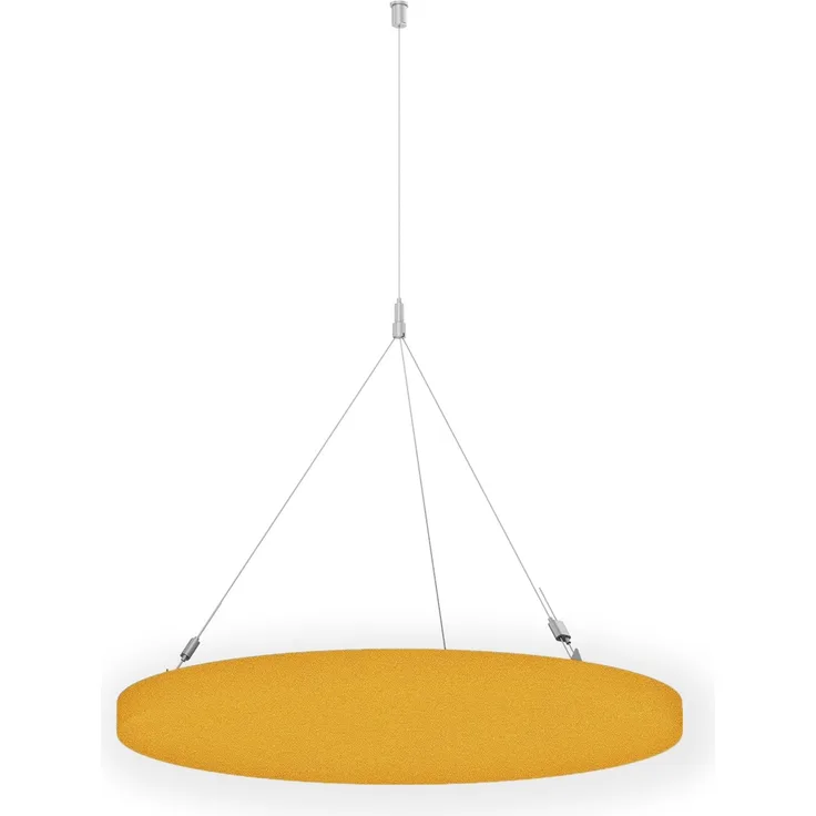 Rheinland Möbel FocusWall DAR03 – Runder Akustik-Deckenabsorber Ø 30 cm in Stofffarbe Solano inkl. Chrom-Stahlseilen - Made in Germany - Klasse A, Stoffbezug, schwer entflammbar