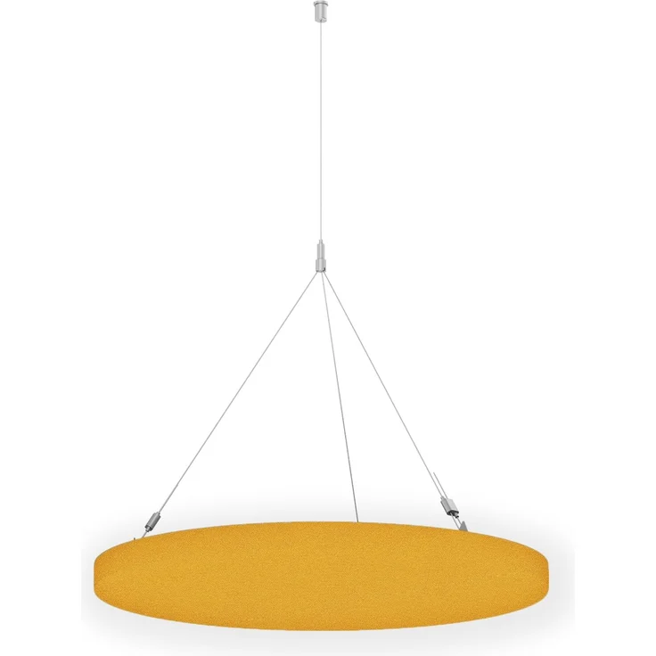 Rheinland Möbel FocusWall DAR03 – Runder Akustik-Deckenabsorber Ø 30 cm in Stofffarbe Solano inkl. Chrom-Stahlseilen - Made in Germany - Klasse A, Stoffbezug, schwer entflammbar – Bild 1