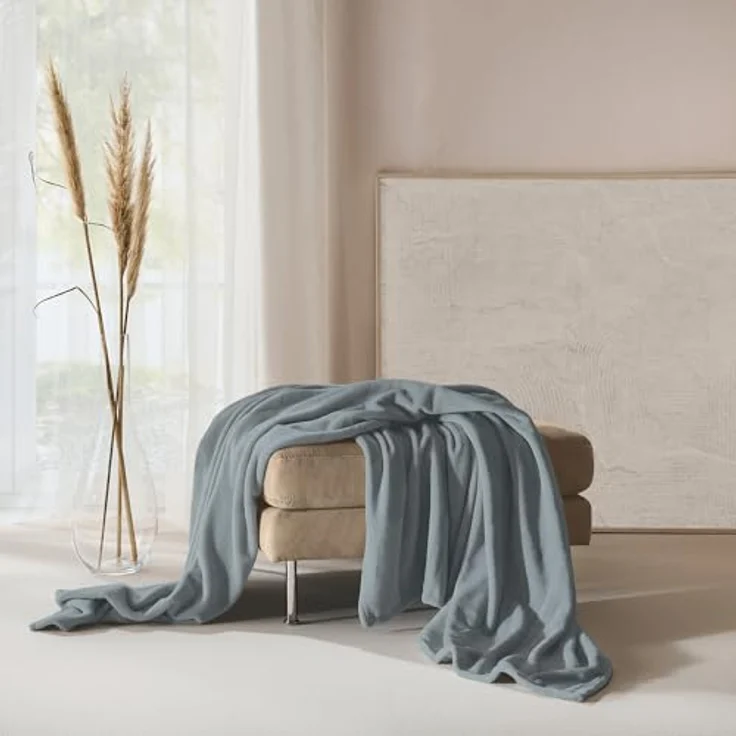 Wohndecke Wohndecke "Salerno", Erwin Müller, Teddy-Fleece Uni – Bild 5