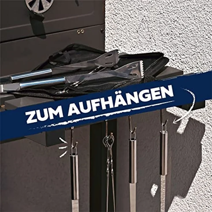 Praknu Grillbesteck-Set Grillbesteck Set aus Edelstahl Vatertag - Mit Tragetasche - Robust, (Set, 1 tlg), Mit Tragetasche - Robust und Hitzebeständig – Bild 5