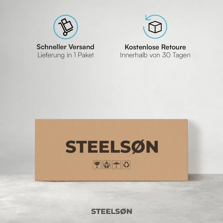 STEELSØN 'Macondo' Getränkekistenregal, Metall, schwarz, 85x75x33 cm, Getränkeregal für 4 Kisten – Bild 8