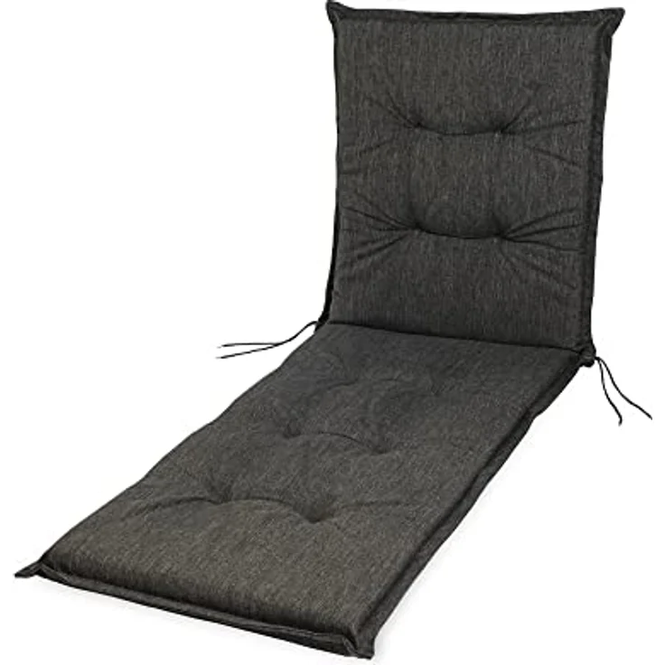 sunnypillow Liegenauflage Polsterauflagen für Gartenliege 190 x 60 x 9cm, 1 Stück Anthrazit UV-Lichtecht – Bild 3