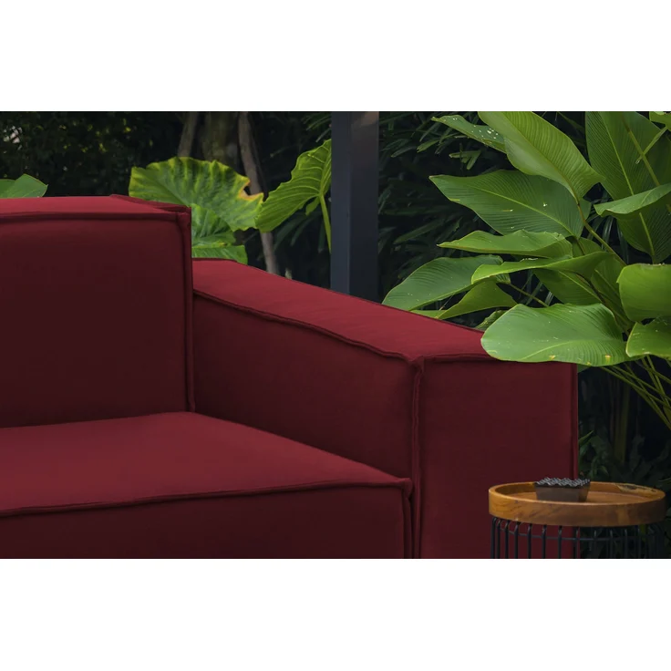 Dmora Leonia-Sessel, Wohnzimmersessel, 100 % Made in Italy, Relaxsessel aus gepolstertem Stoff, 140 x 95 x 70 cm, Rot – Bild 4
