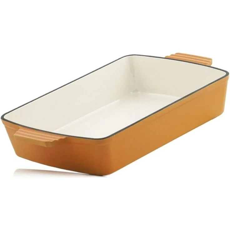 Mahlzeit Auflaufform Gusseisen Auflaufform eckig 3,8 Liter, Sunny Orange, Induktion, Gusseisen – Bild 4