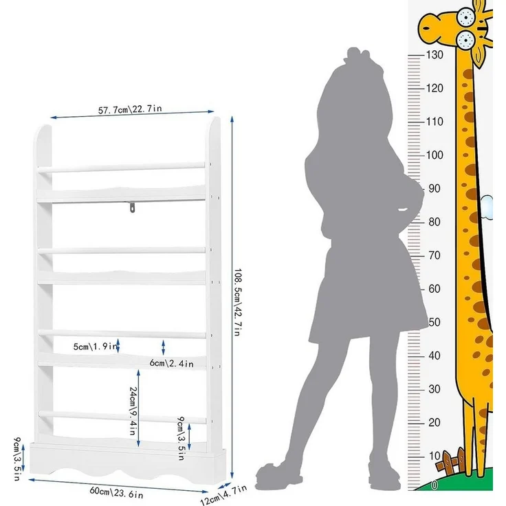 EUGAD Bücherregal, 1-tlg, Kinderregal mit 4 Ebenen aus Holzwerkstoff – Bild 2