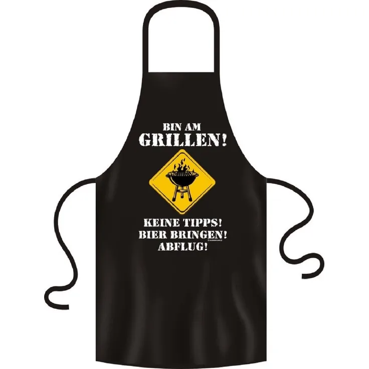 Grillschürze "Bin am Grillen! Keine Tipps! Bier bringen! Abflug"