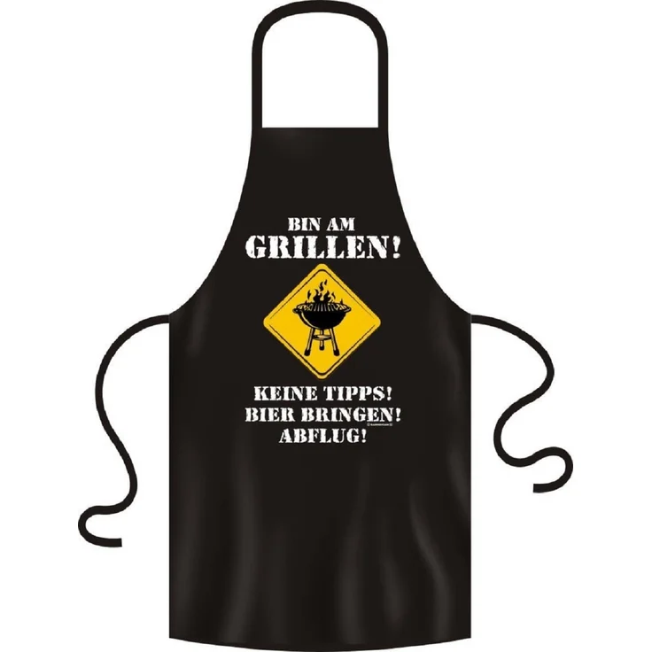 Grillschürze "Bin am Grillen! Keine Tipps! Bier bringen! Abflug"