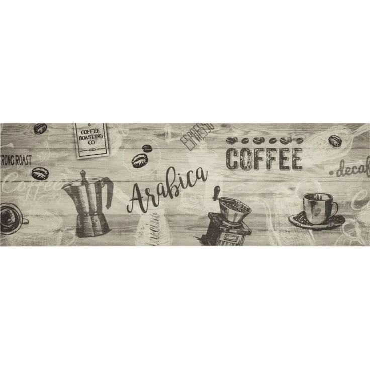 vidaXL Küchenteppich Waschbar Kaffee Grau 60x180 cm Samt 4005582 – Bild 1