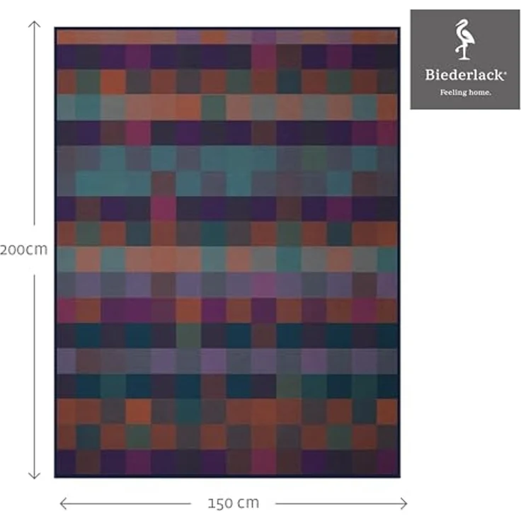 Wohndecke Dark Plum, bunt karierte Sofadecke in 150x200, Decke aus Baumwollmix, Biederlack, Made in Germany – Bild 2