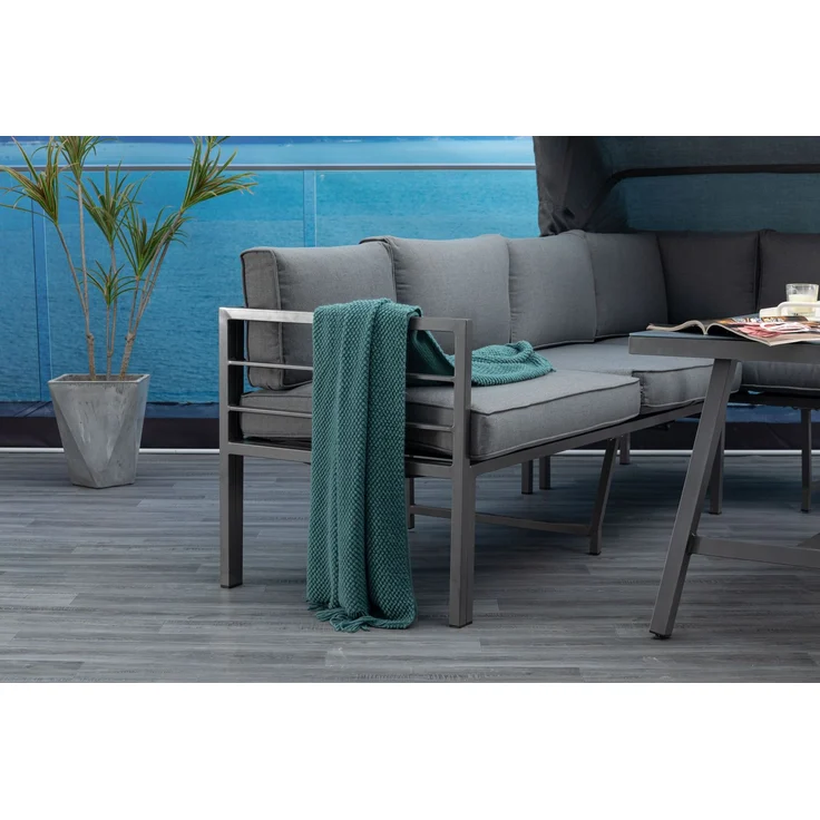 Mandalika 'Sheffield' Dining-Ecklounge 3-in-1, mit Sonnendach, grau/anthrazit – Bild 9