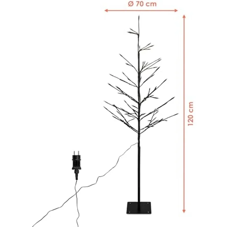 Spetebo LED Baum Deko für Außen und Innen 120 cm Höhe, Netzteil, LED fest integriert, gold, Weihnachts Dekobaum mit 80 LED beleuchtet – Bild 2