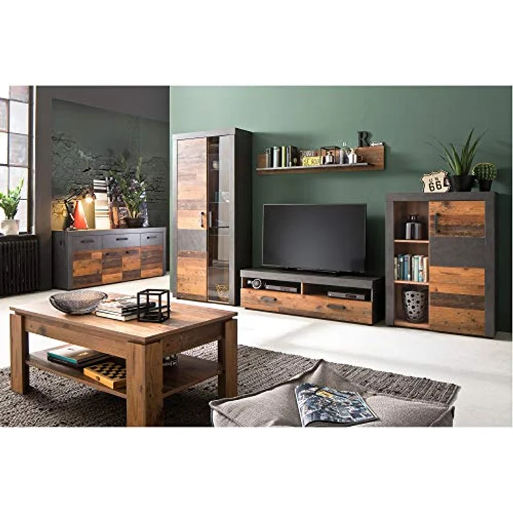 trendteam smart living IndyWohnen:Ko. GraphitGrauMatera-Old Wood NB,Fr. Old Wood NB,Abs. Graphit Grau Matera NB,Anbauwand – Bild 5